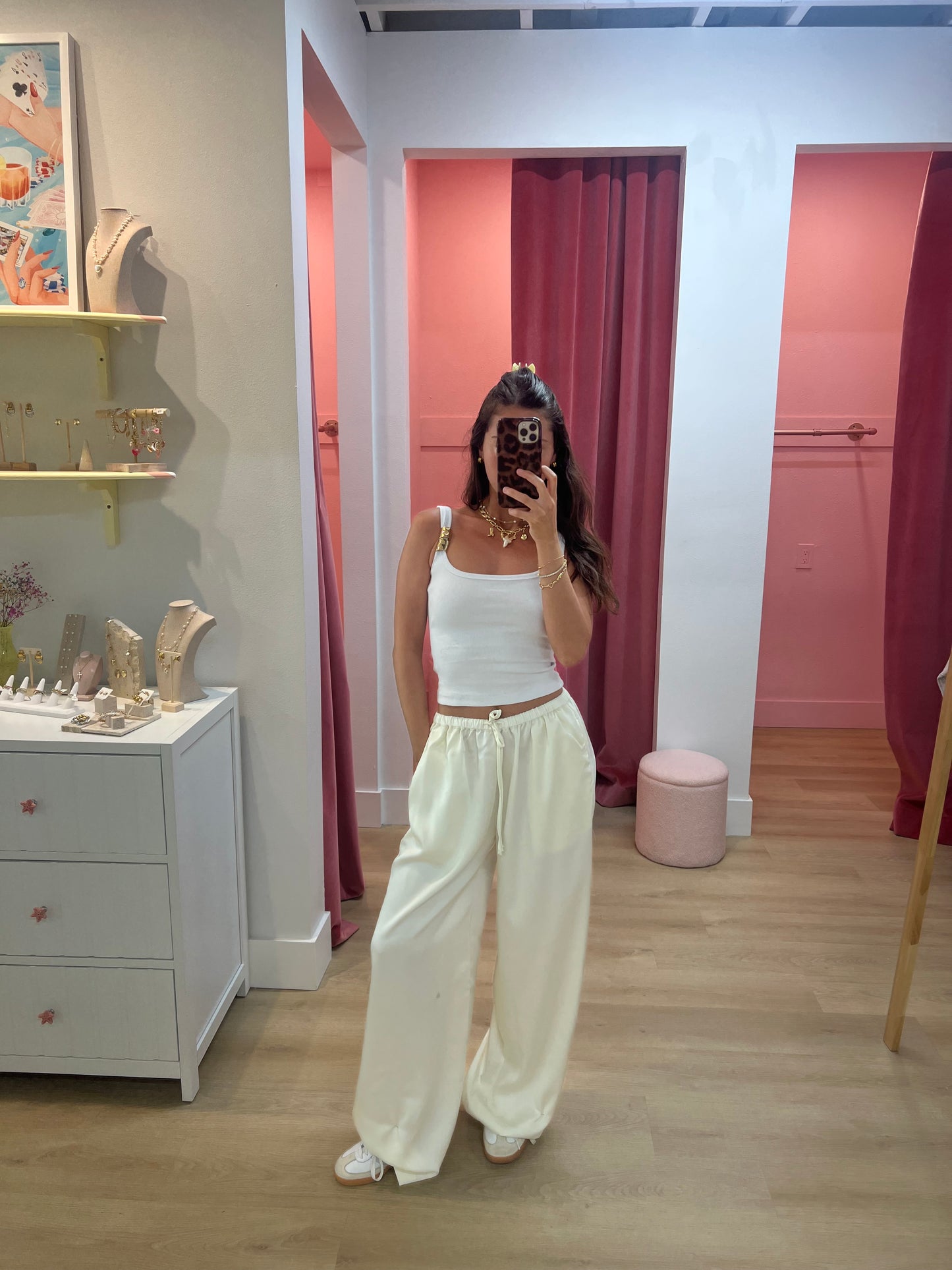 Brie Satin Pants - White