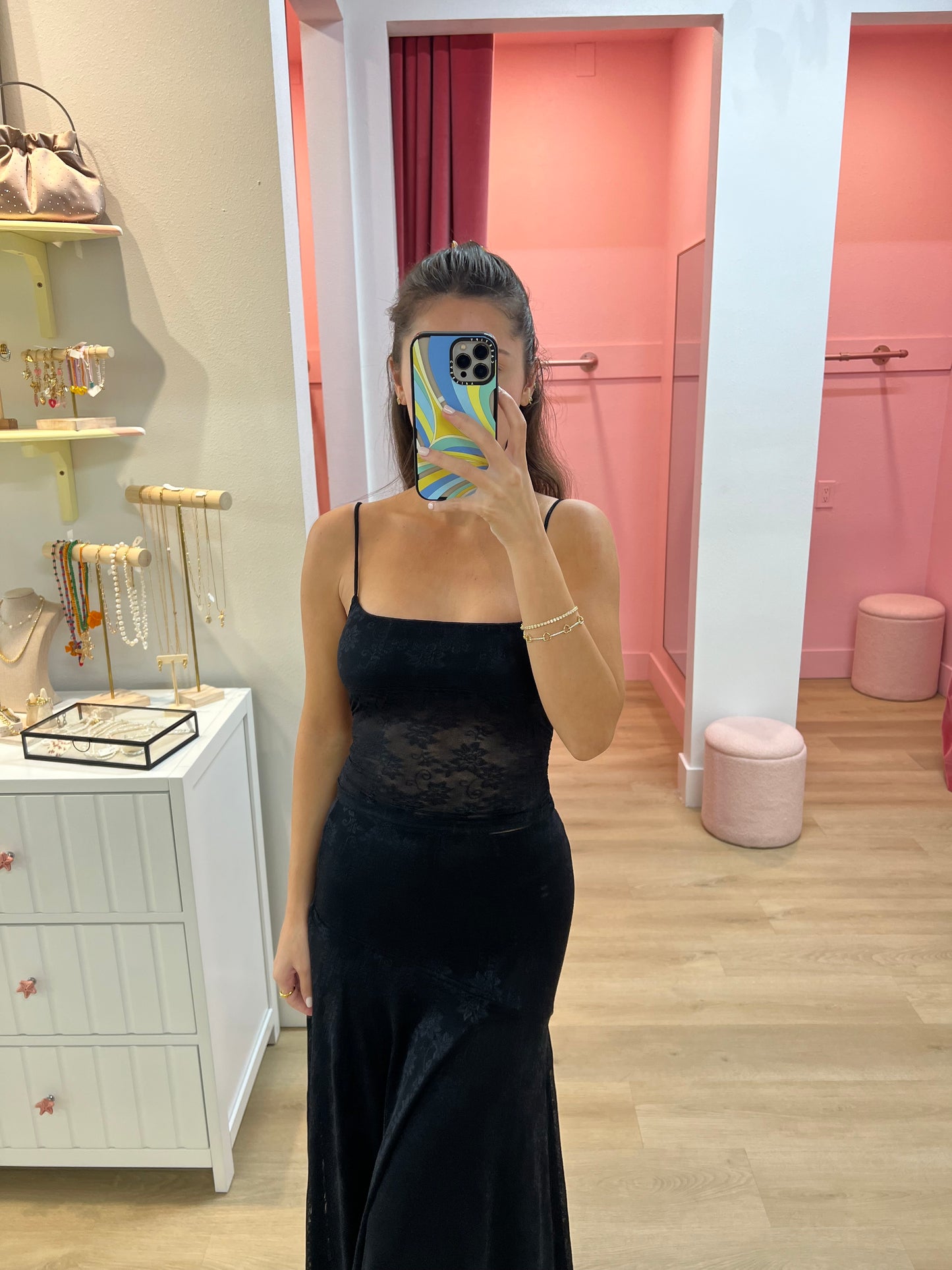 Stella Lace Maxi Skirt - Black