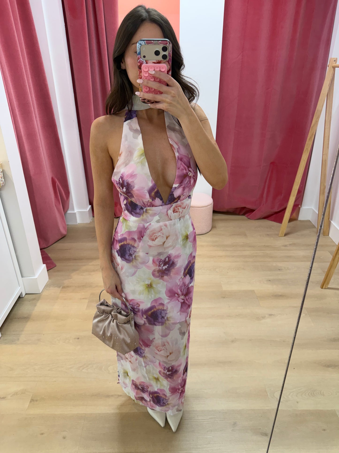 Cierra Floral Maxi Dress - Purple