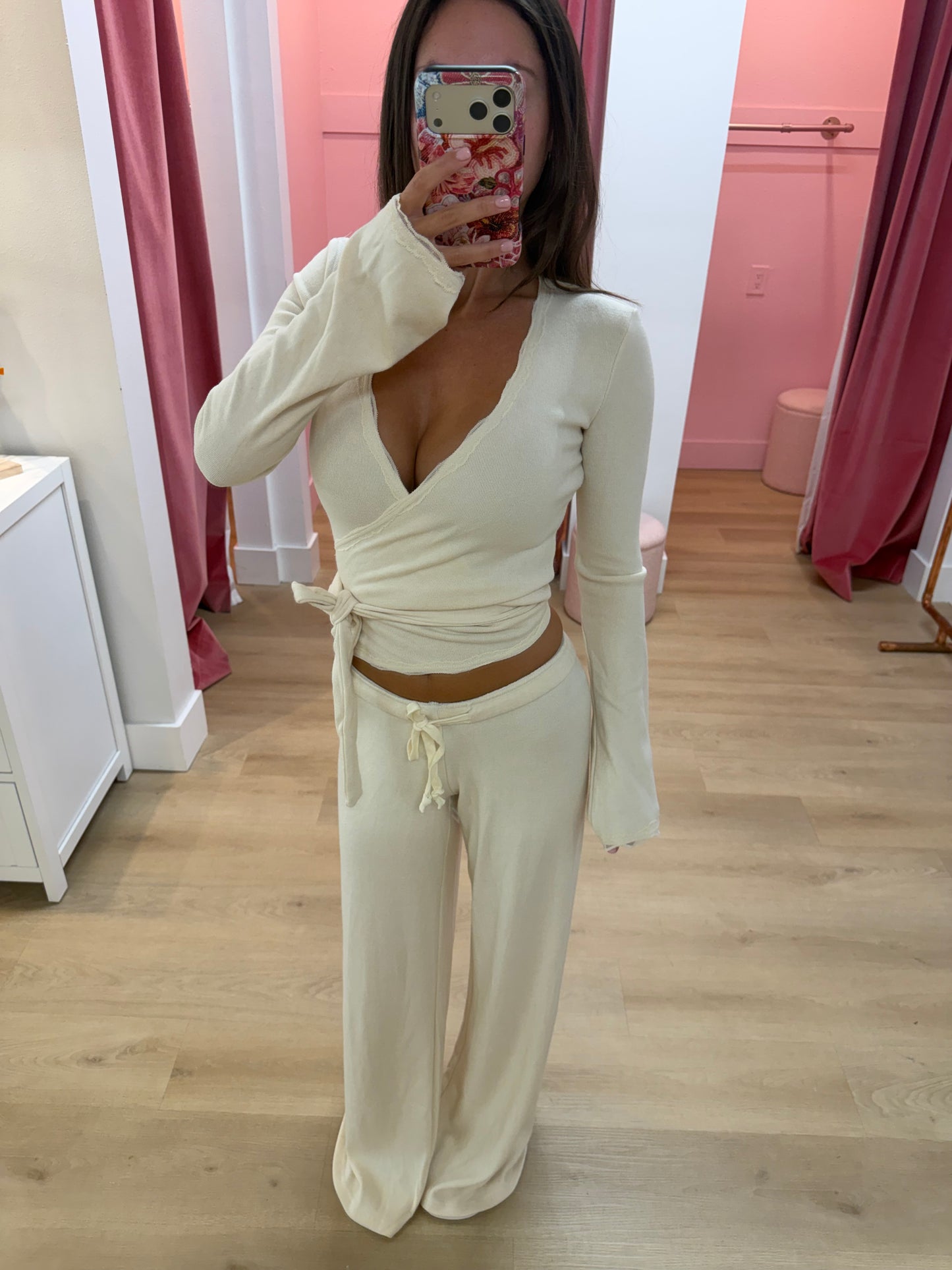 Charlotte Wrap Top - Vanilla