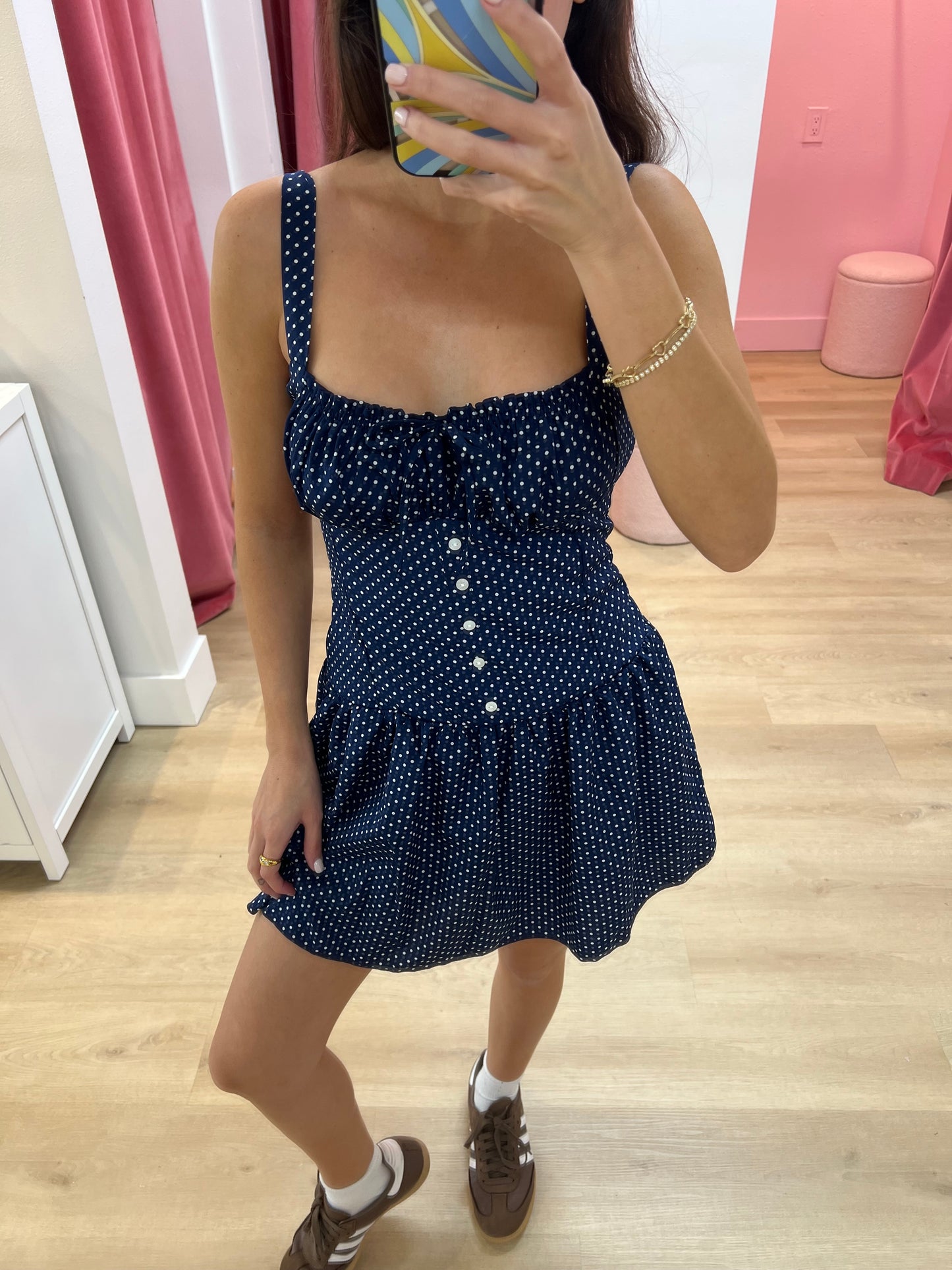 Rosanna Polka Dot Dress - Navy
