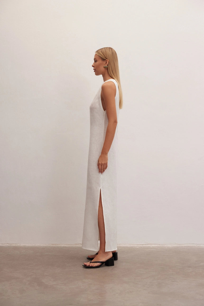 Olivia Sleeveless Maxi Linen Dress