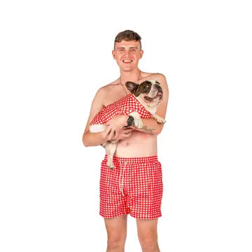 Red Gingham Swim Shorts
