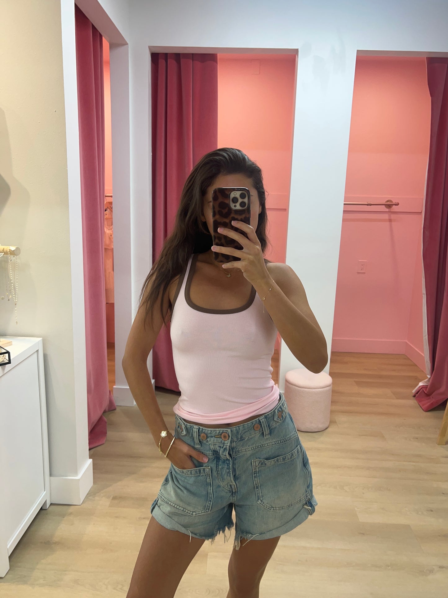 Angelo Tank - PINK/ CHOCOLATE