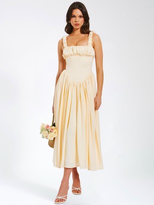 Noreen Satin Corset Maxi Sundress