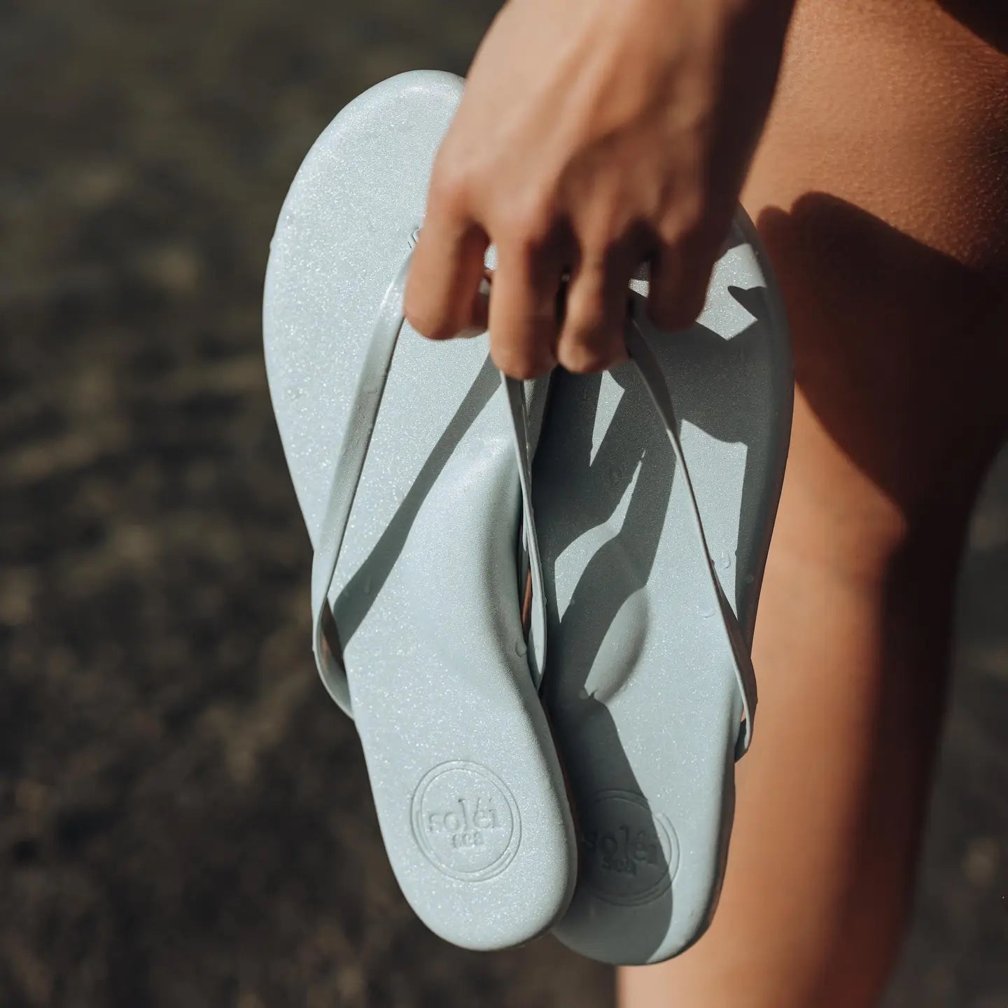 Indie - Blue Sky Metallic Flip Flop Sandal