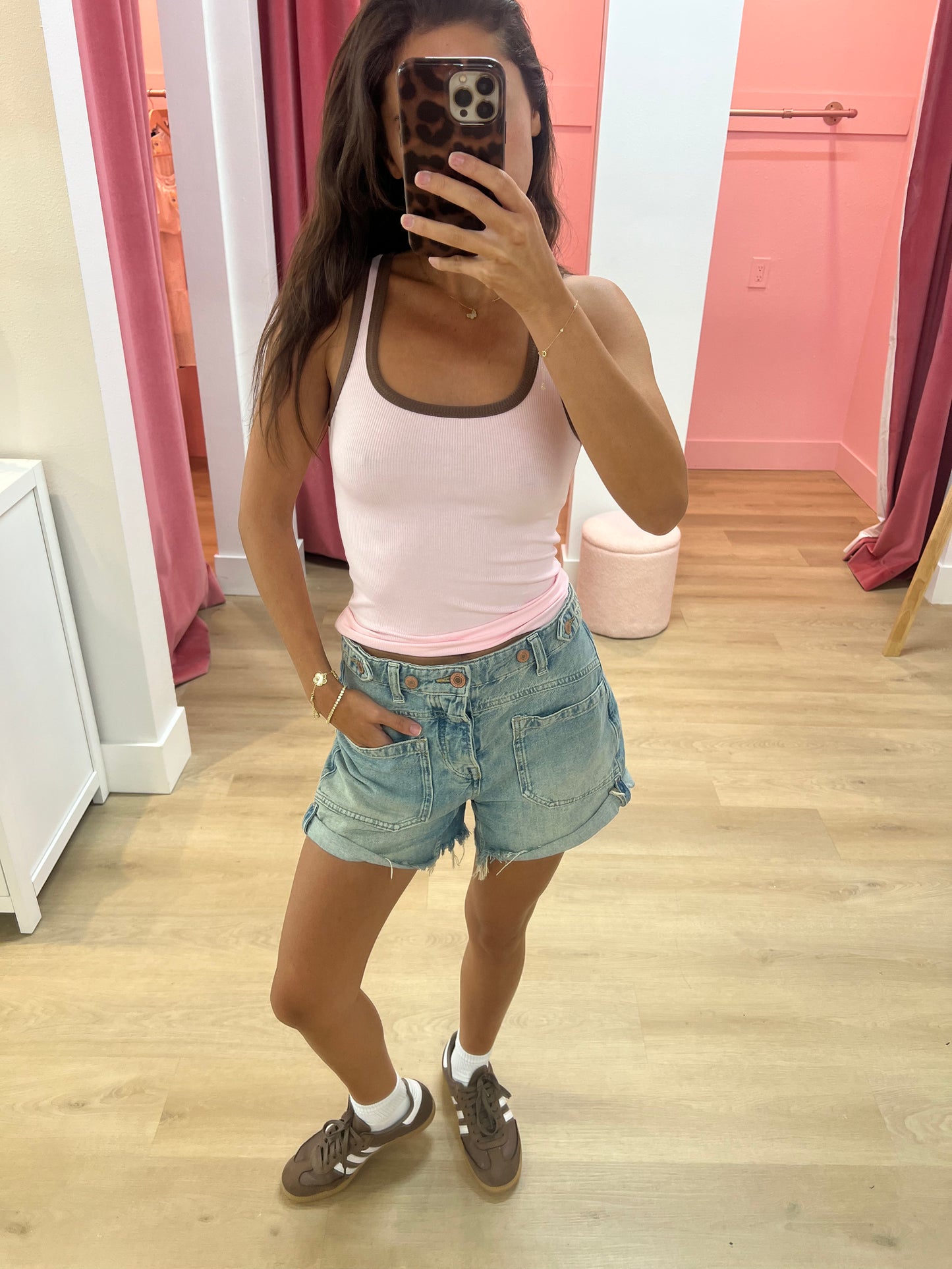 Angelo Tank - PINK/ CHOCOLATE