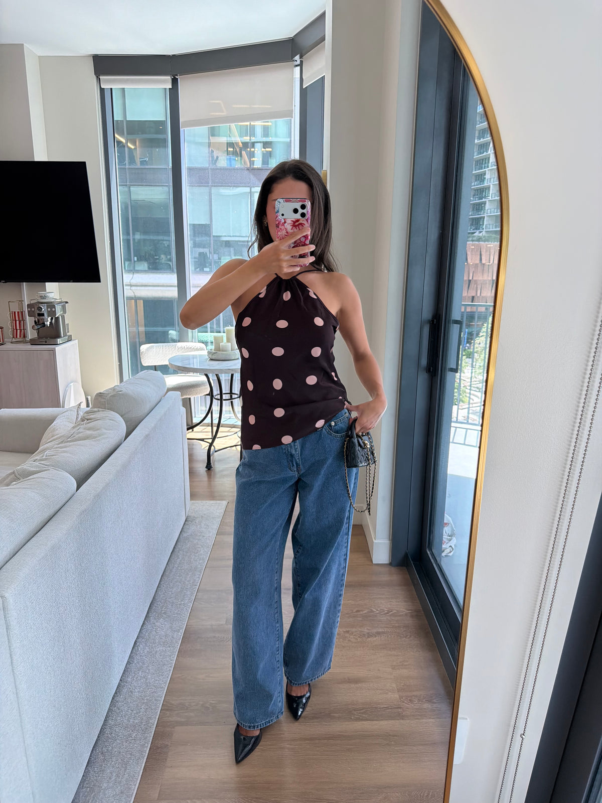 Cressida Top - wine polka