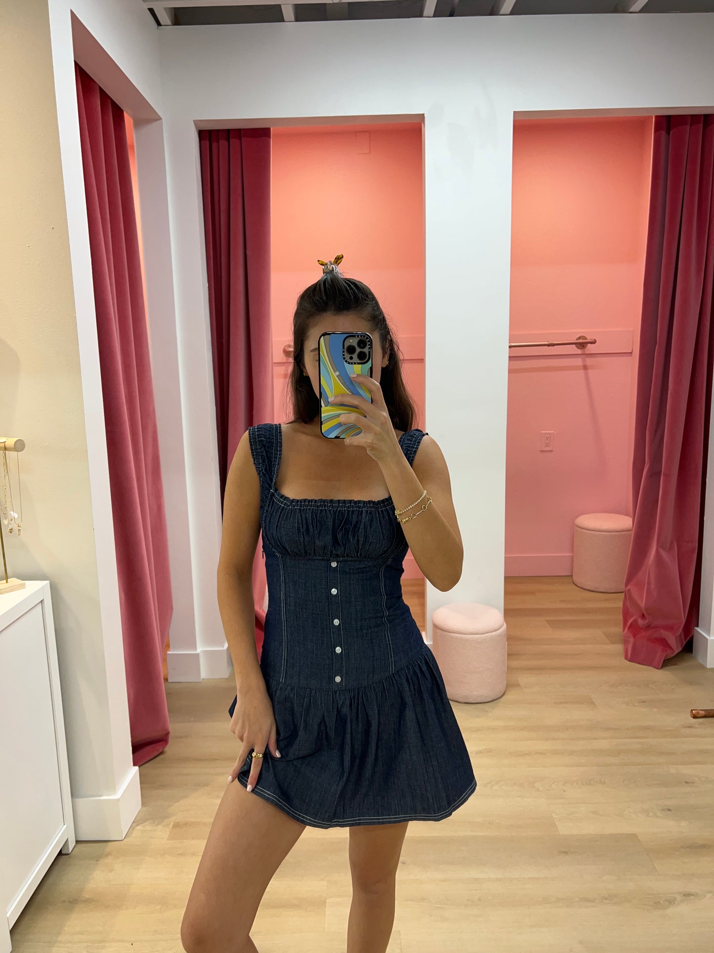 Julia Indigo Denim Mini Dress