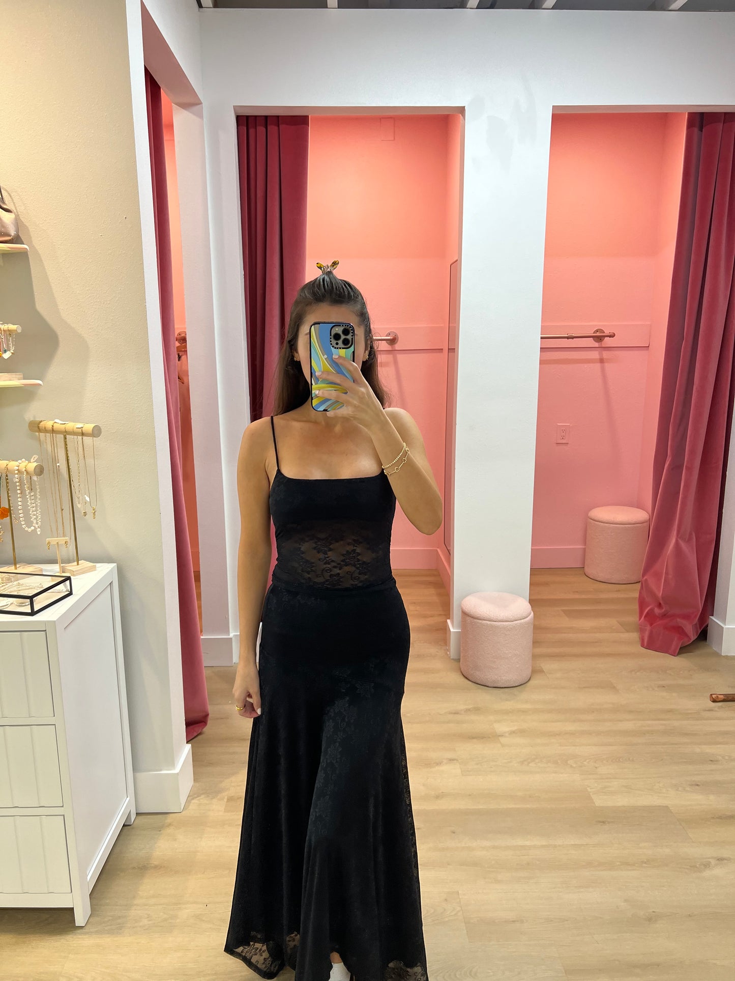 Stella Lace Maxi Skirt - Black