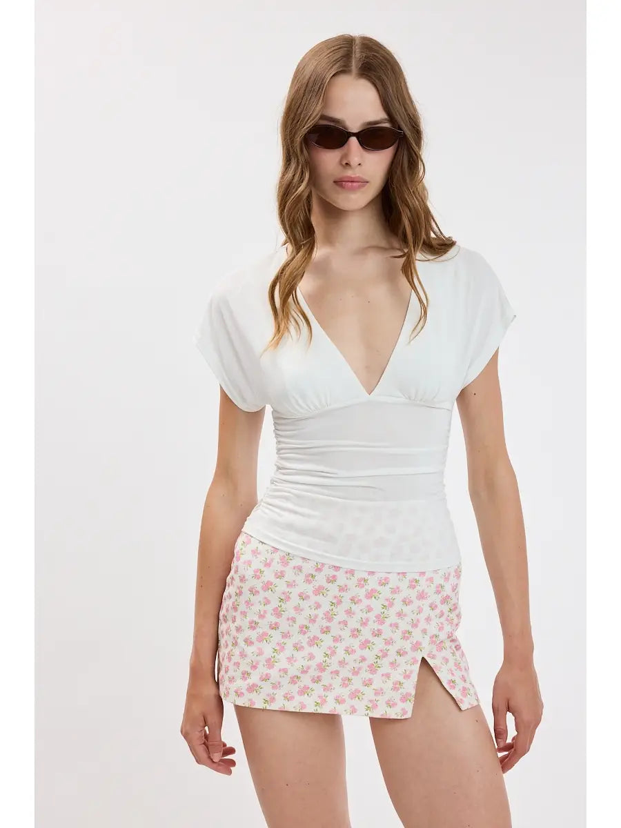Sylvia V-Neck Short Sleeve Top