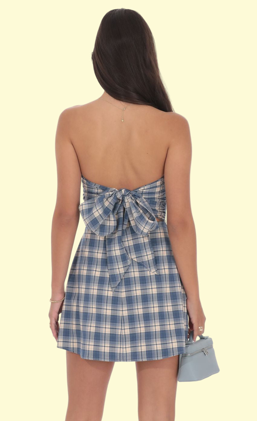 Dolly Plaid Dress - Blue