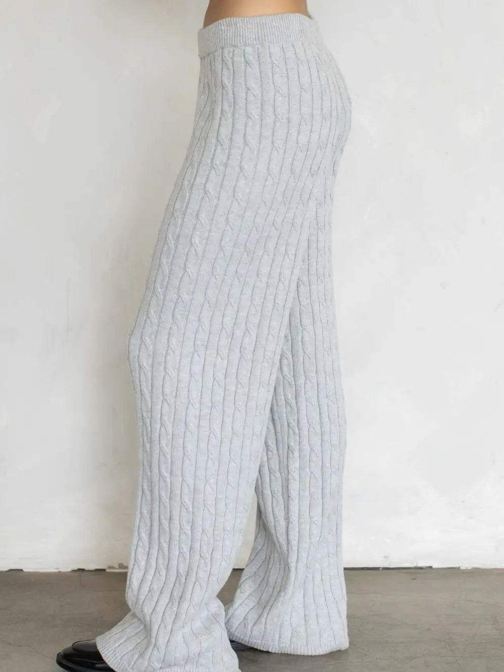 Nora Cable Knit Pants - Grey