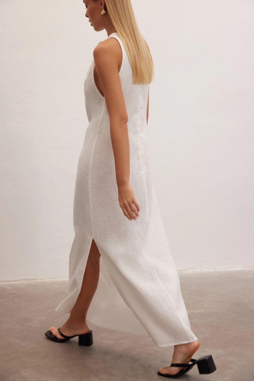 Olivia Sleeveless Maxi Linen Dress