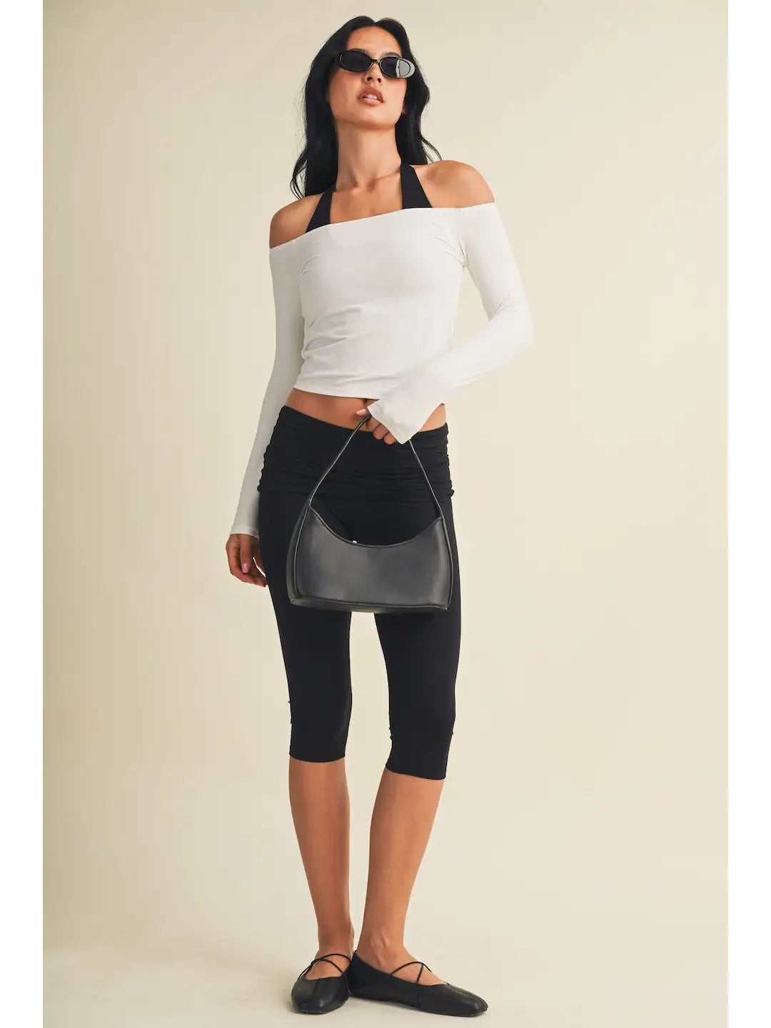 Lennie Off Shoulder Long Sleeve Top - White