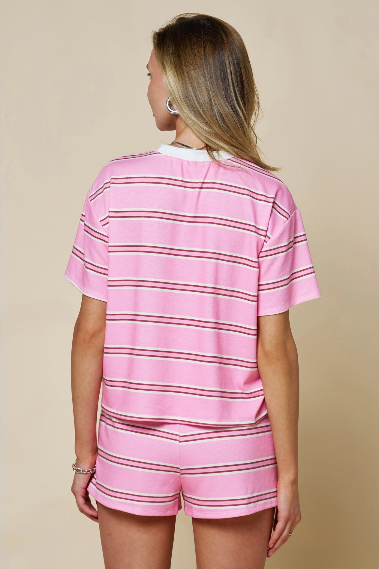 Dahlia T-Shirt - Pink Stripe