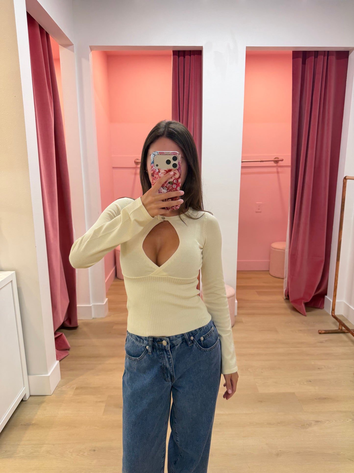 Raye Keyhole Knit Top - Cream