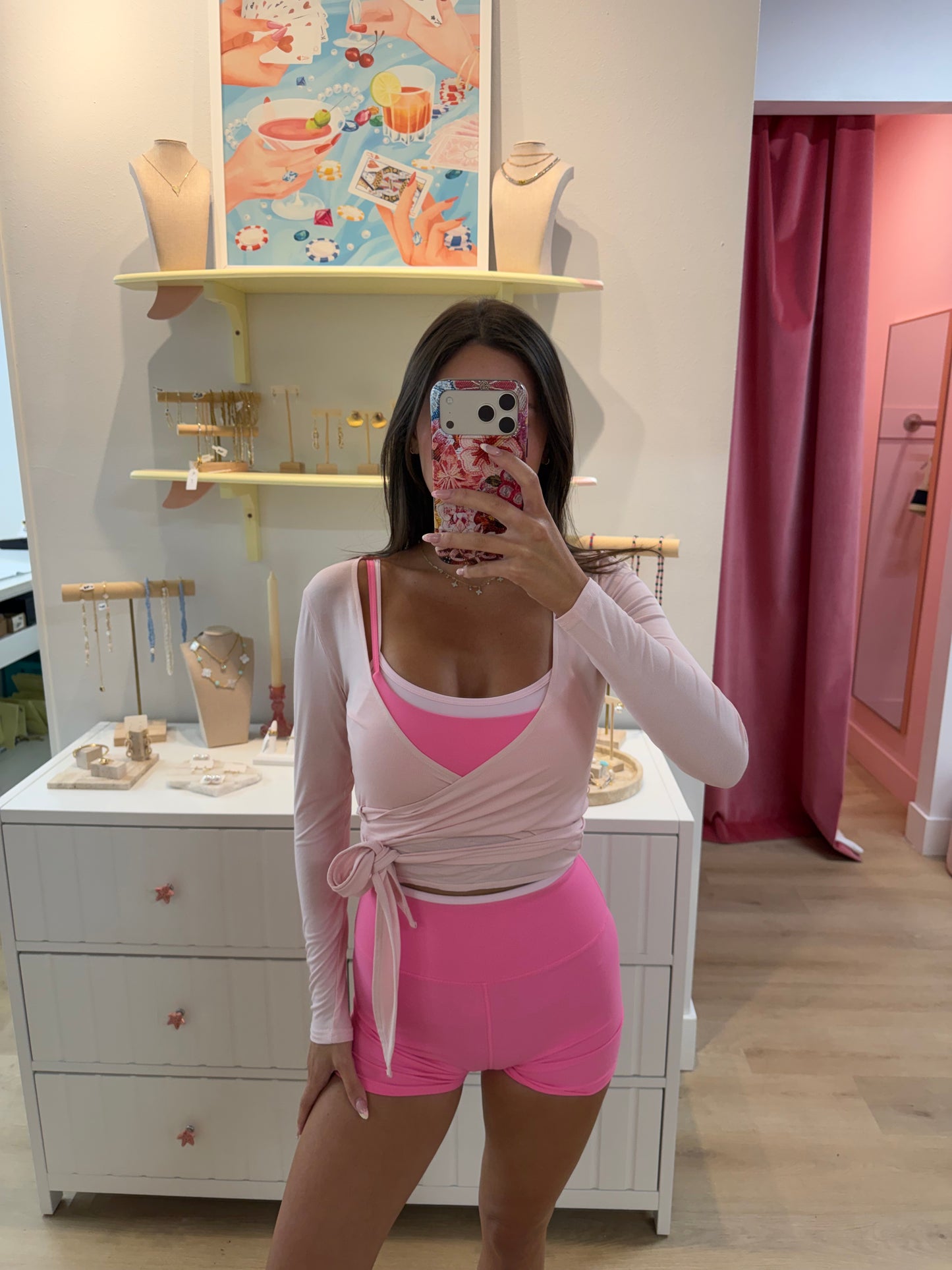 Addie Layered Active Shorts - CANDY