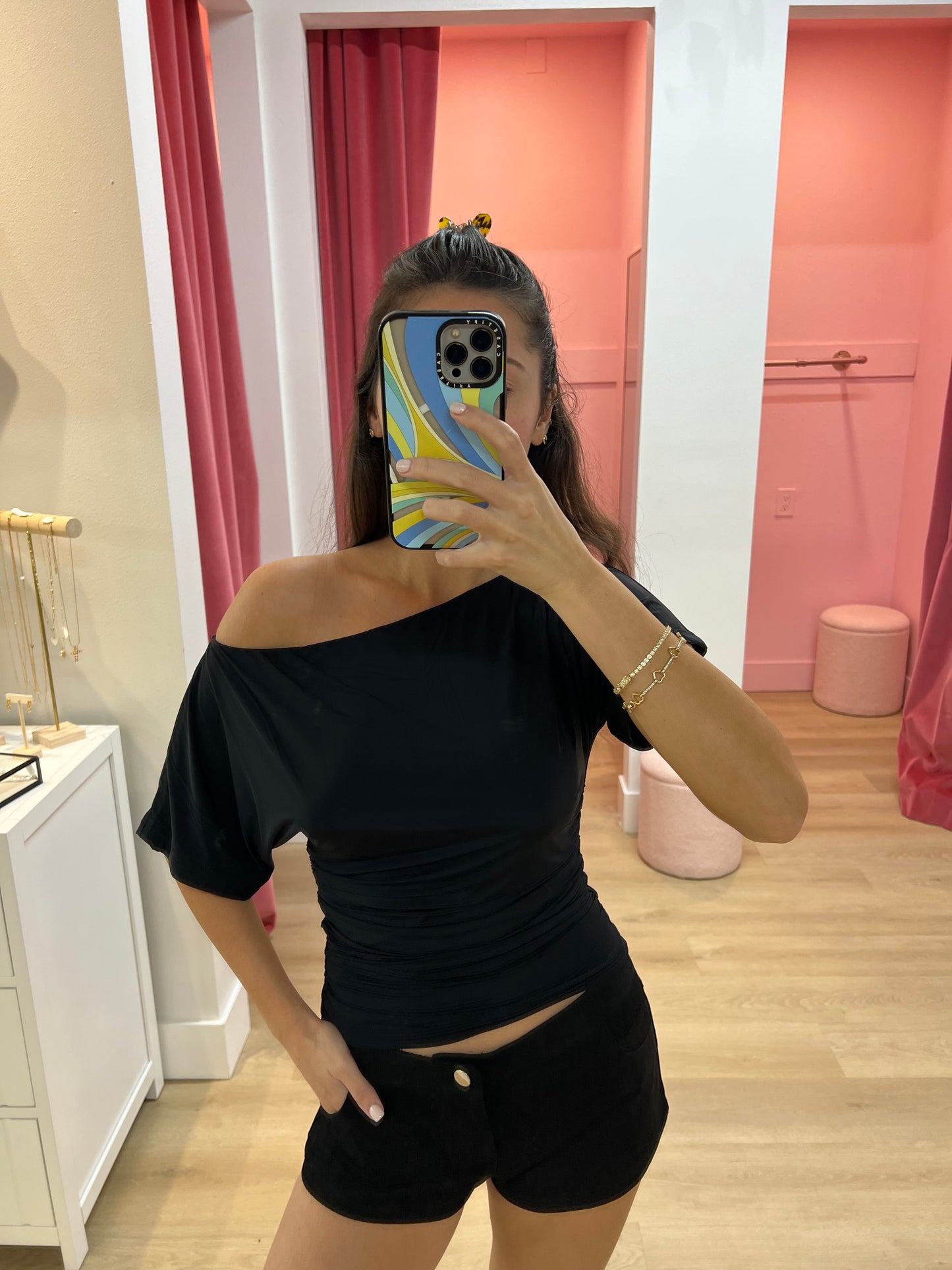 Rea Suede Mini Shorts