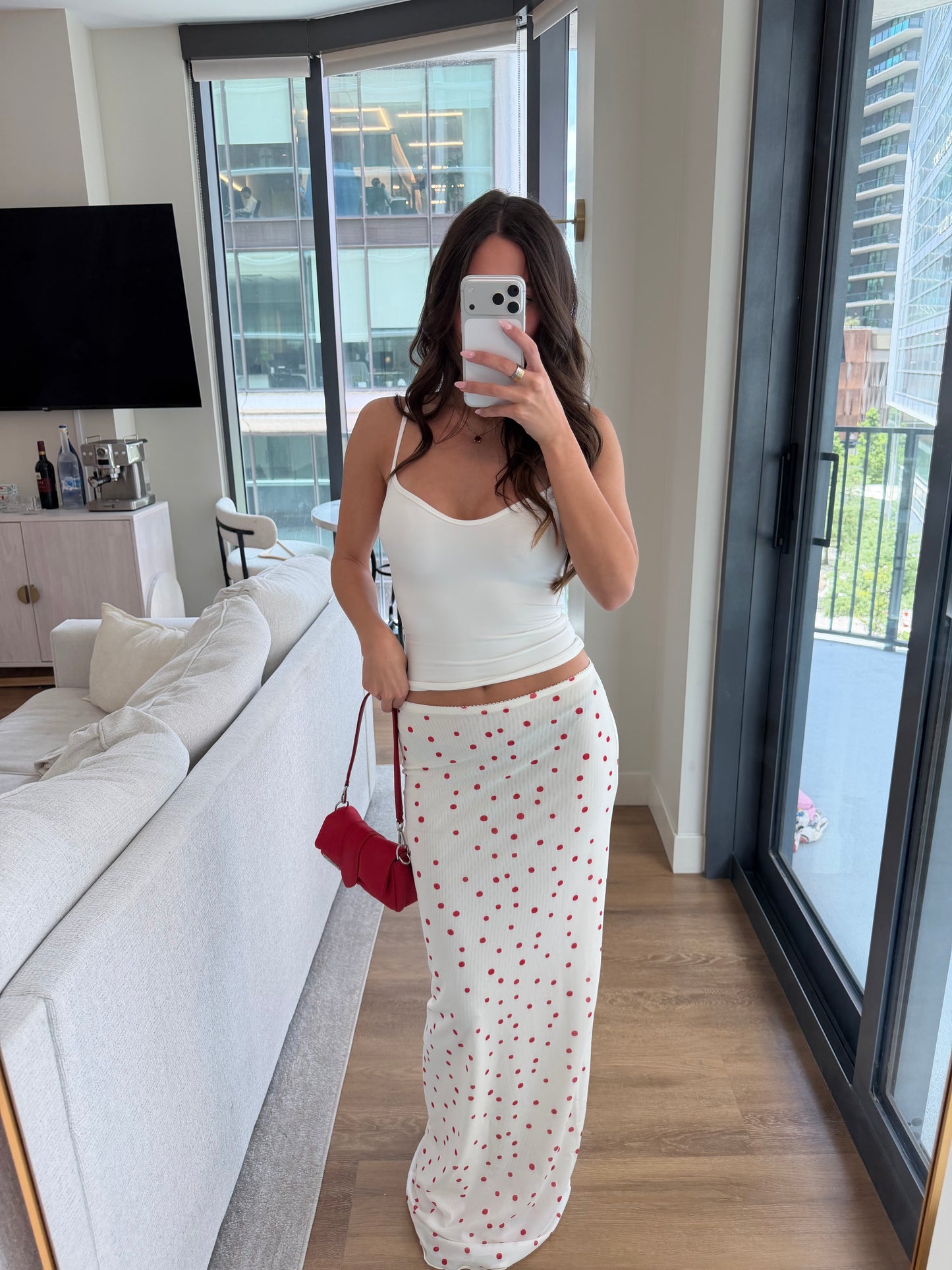 Savannah Maxi Skirt - Cherry Polka Dot