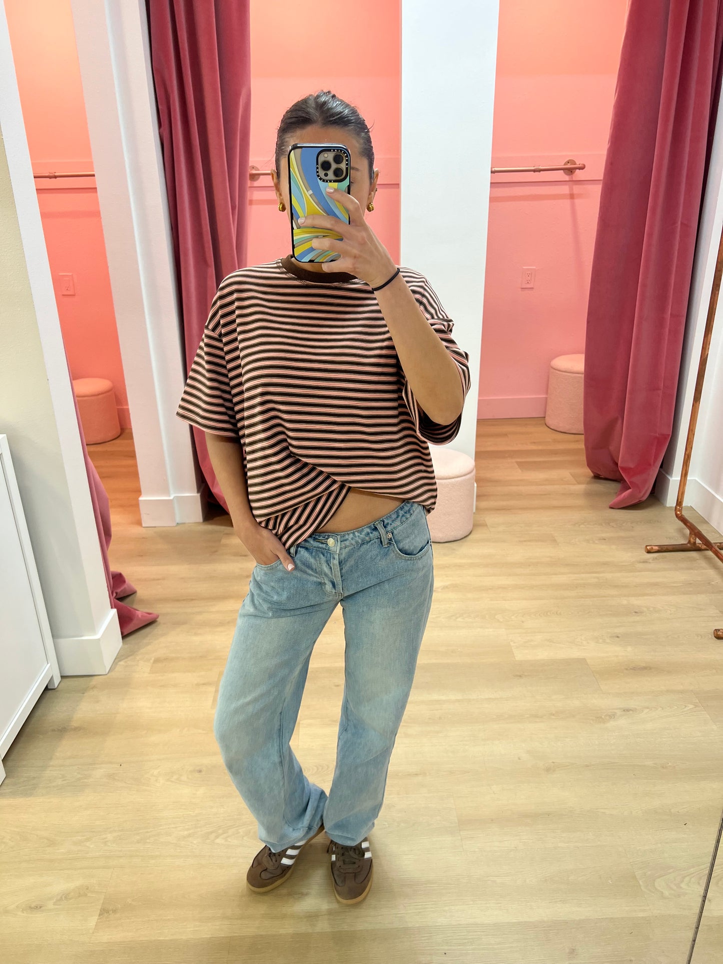 Sadie Striped T-Shirt - Chocolate Strawberry