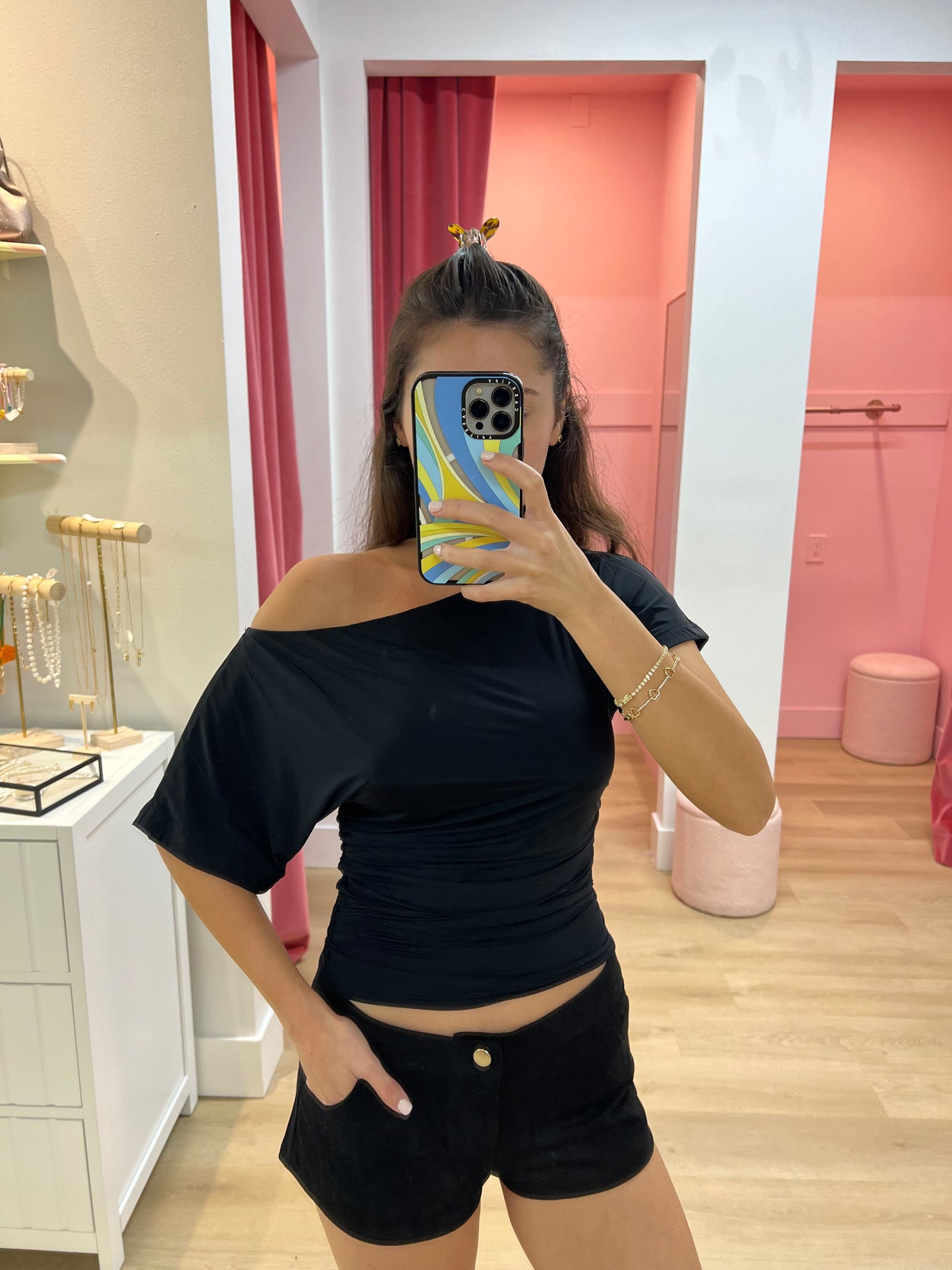 Rea Suede Mini Shorts