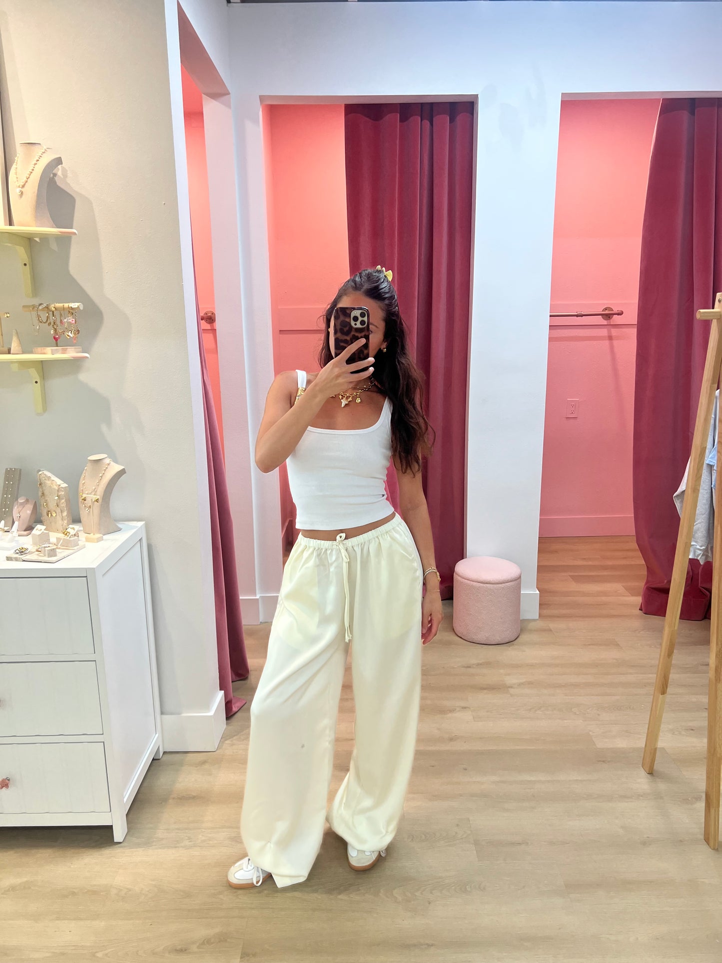 Brie Satin Pants - White