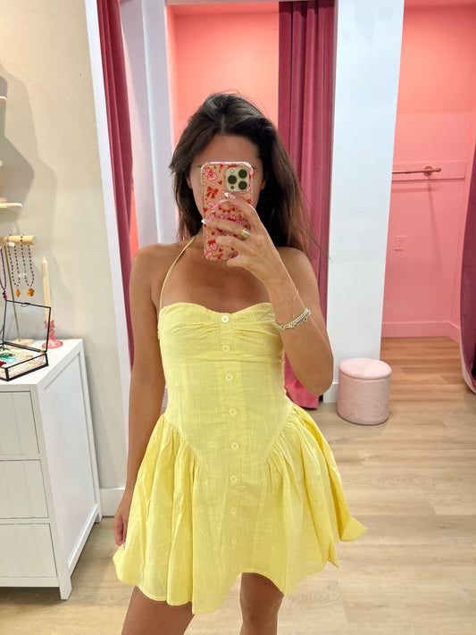 Limoni Mini Dress - Lemon