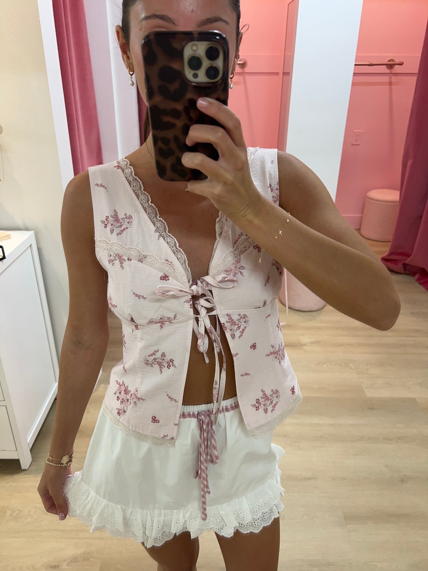 Connie Lace Trim Mini Skirt