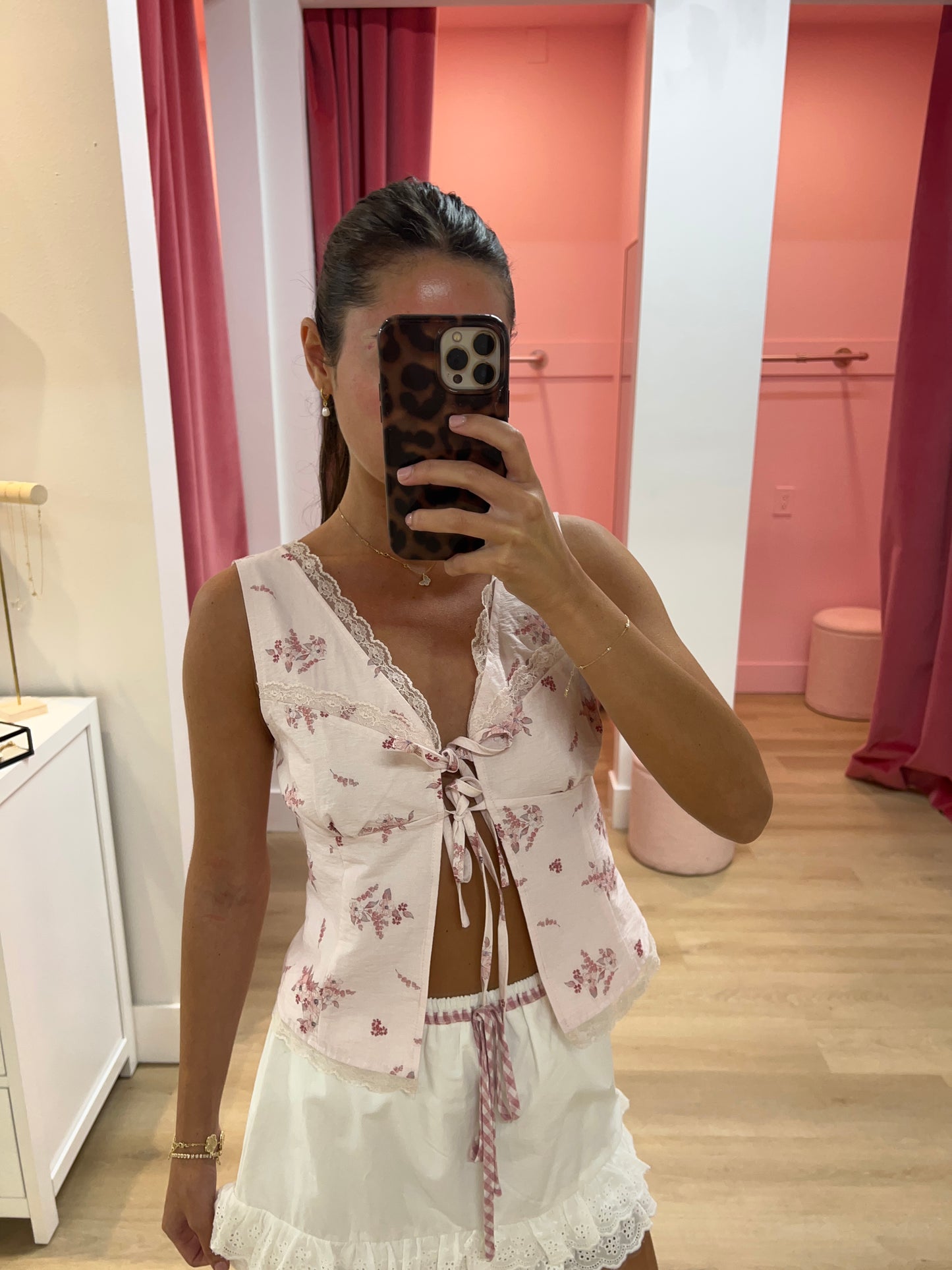 Vivi Split Front Corset Top - Blush