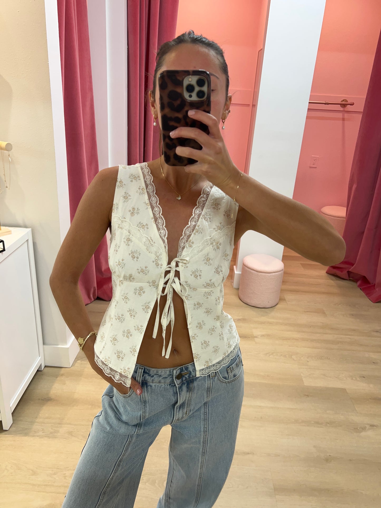 Vivi Split Front Corset Top - Ivory