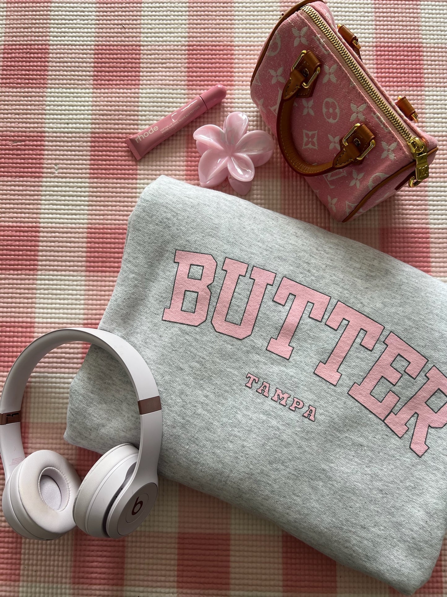 Grey/PINK Varsity Crew