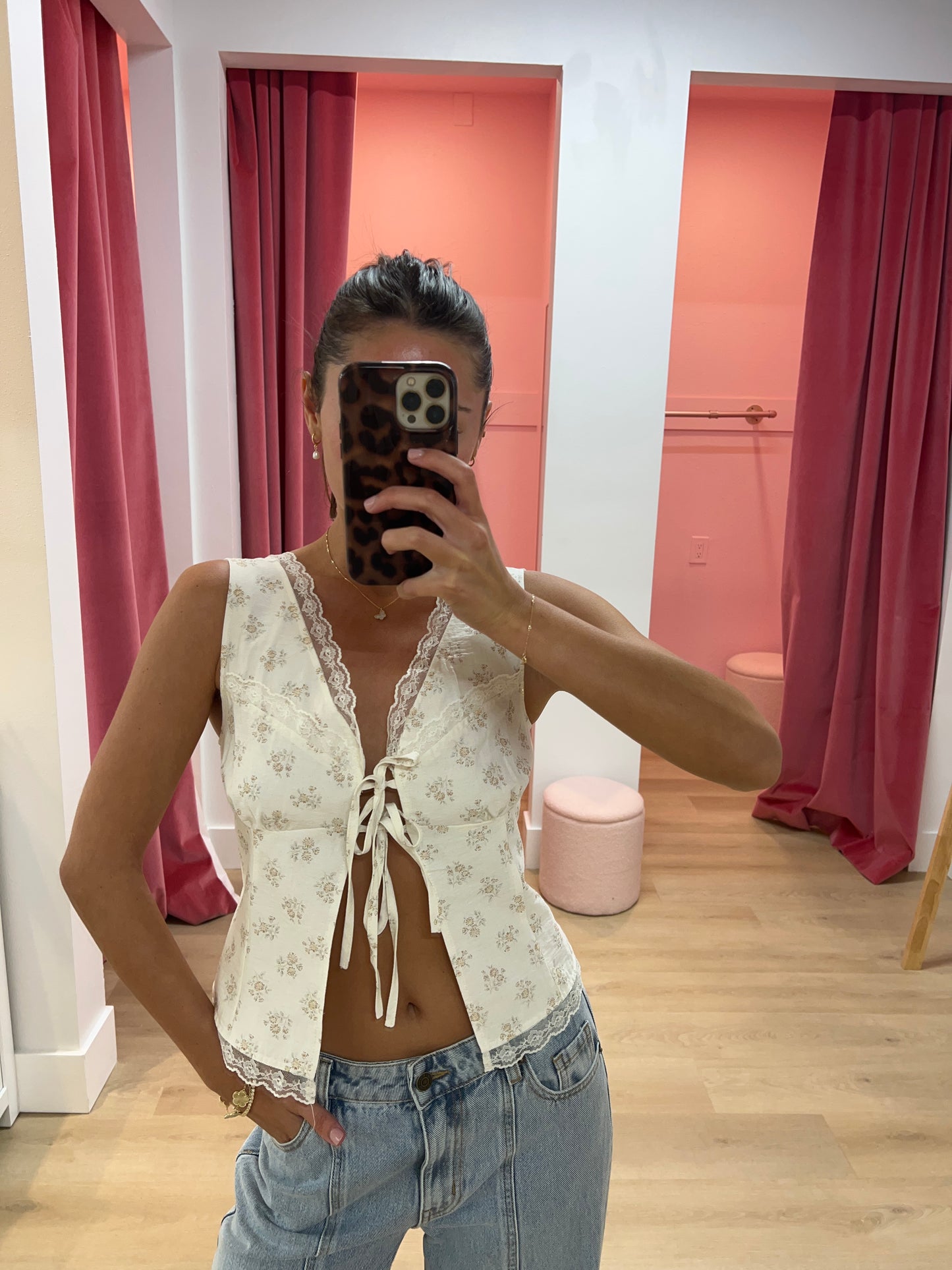 Vivi Split Front Corset Top - Ivory