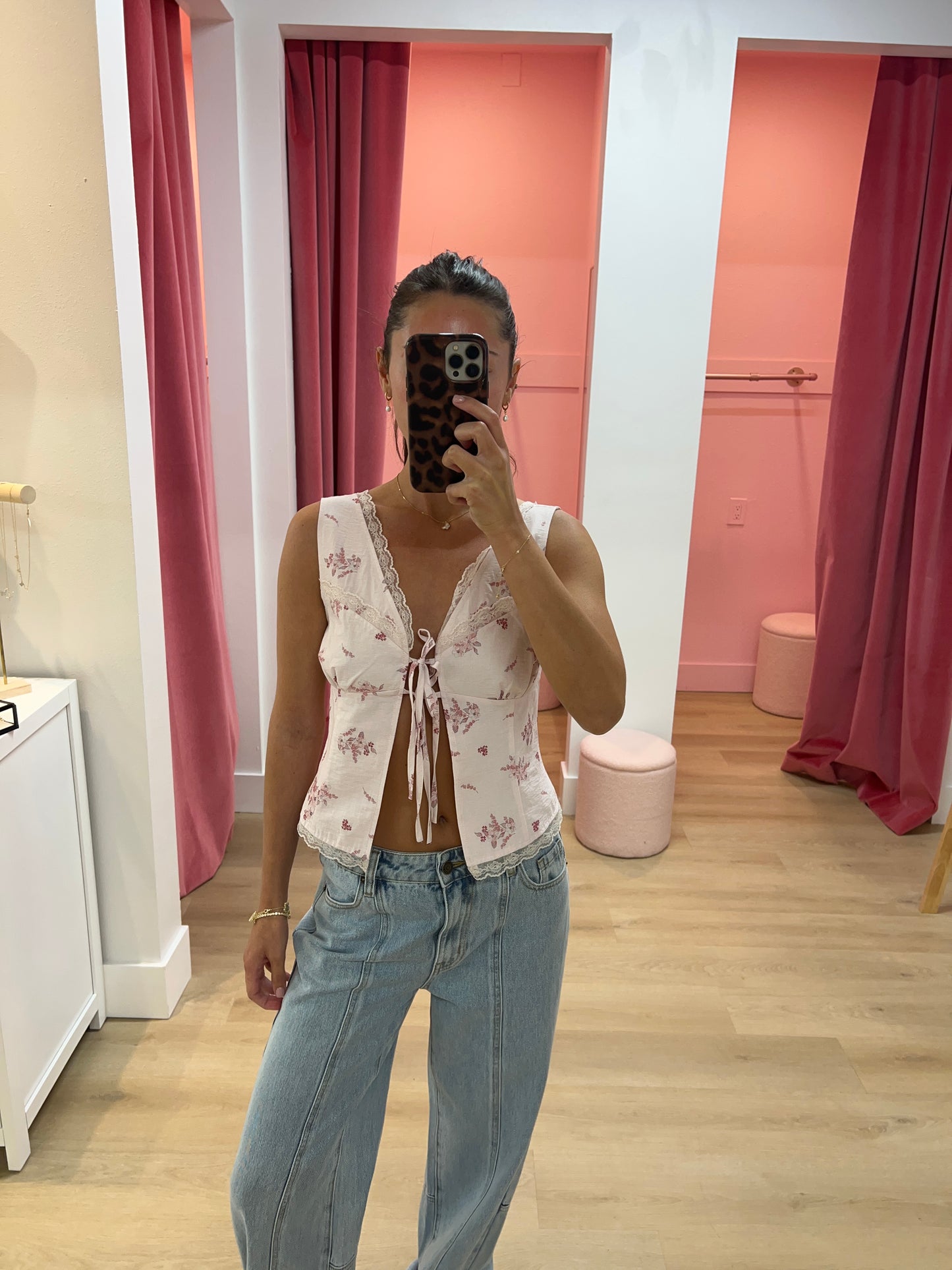 Vivi Split Front Corset Top - Blush