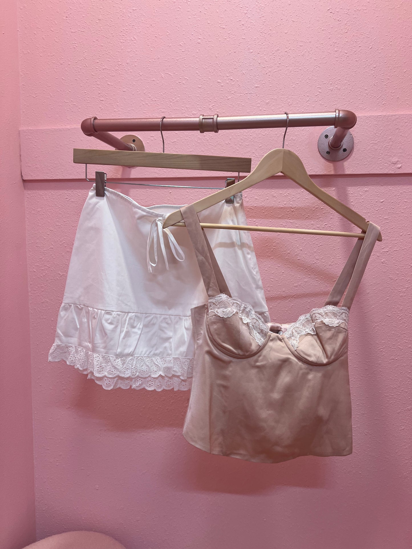 Kelsey Satin Bustier Top with Lace
