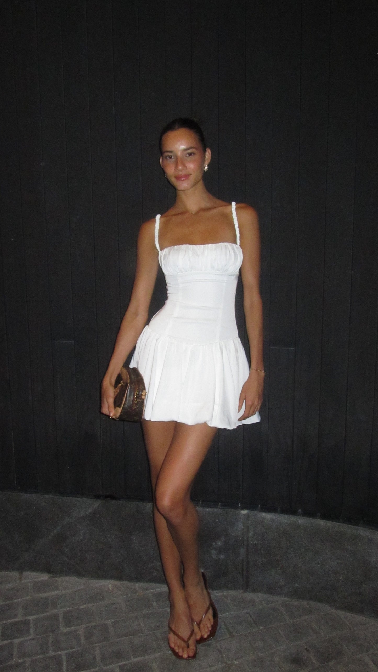 Mia Bust Bubble Dress in White