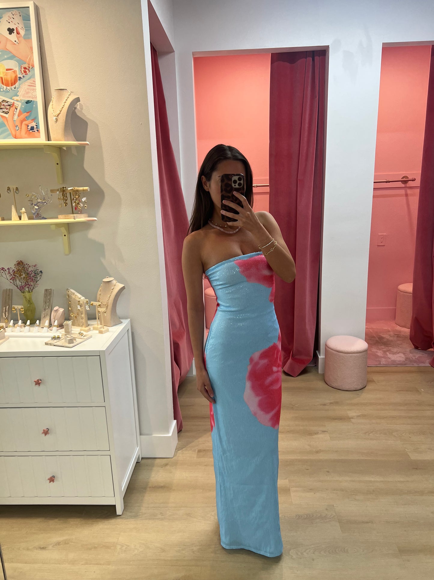 Gabriela Blue Sequin Maxi Dress