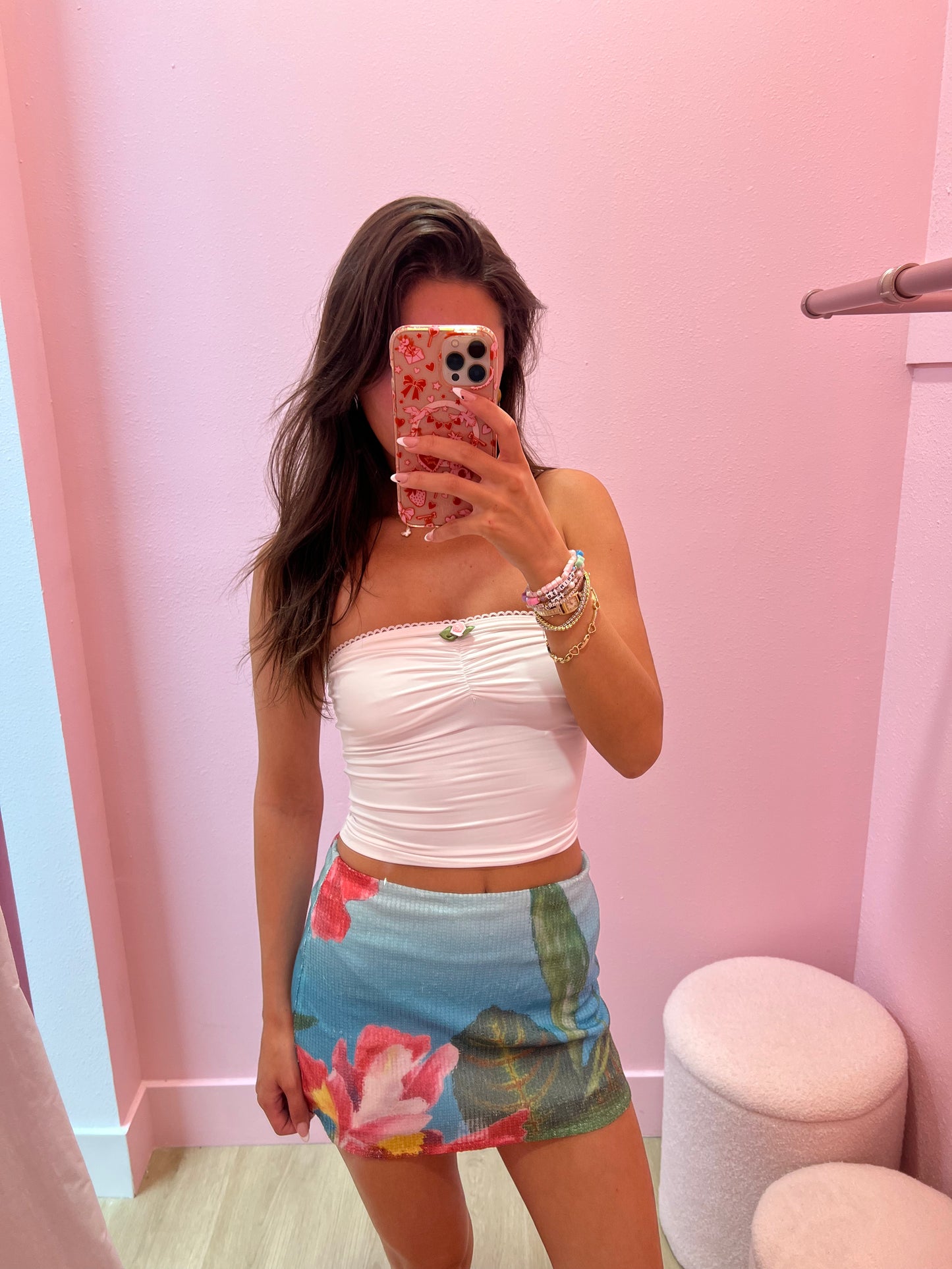 Anastasia Sequin Skirt - Tropical Print