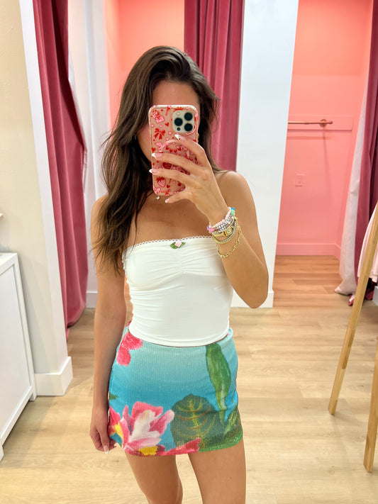 Anastasia Sequin Skirt - Tropical Print
