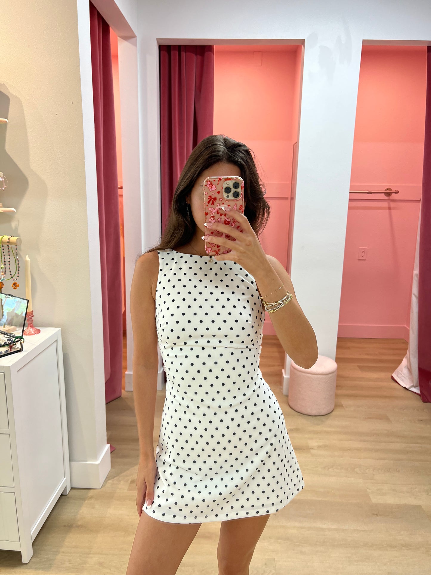 Betty PolkaDot Boat Neck Dress