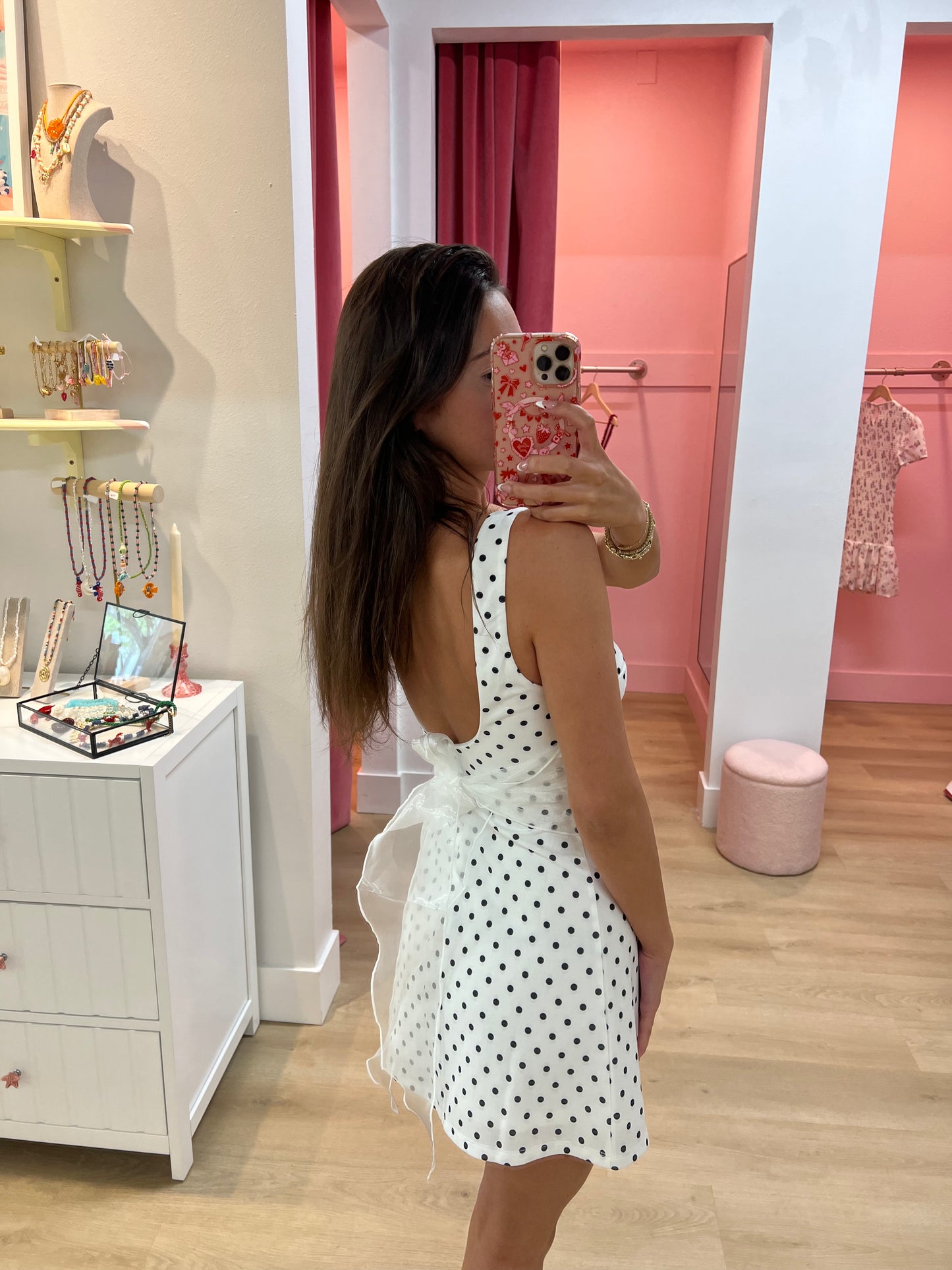 Betty PolkaDot Boat Neck Dress