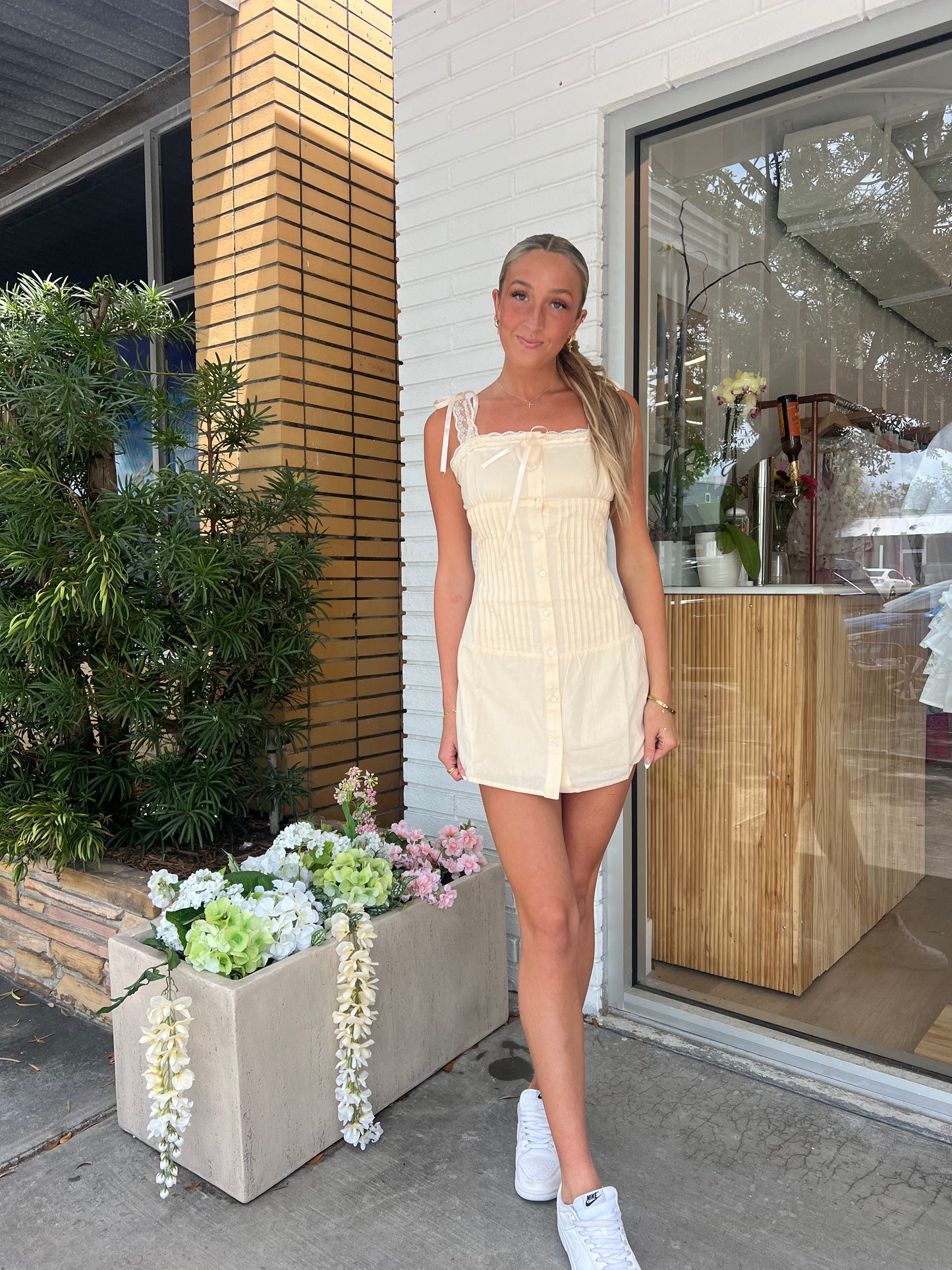 Jade Button Front Mini Dress