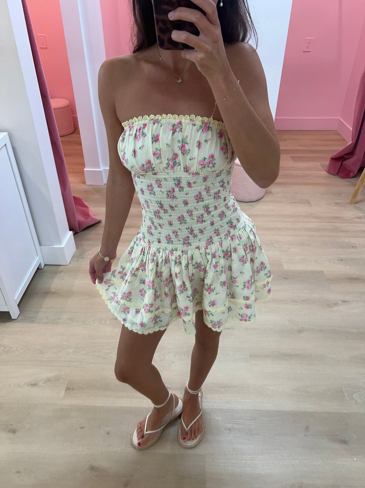 Miley Smocked Tube Mini Dress