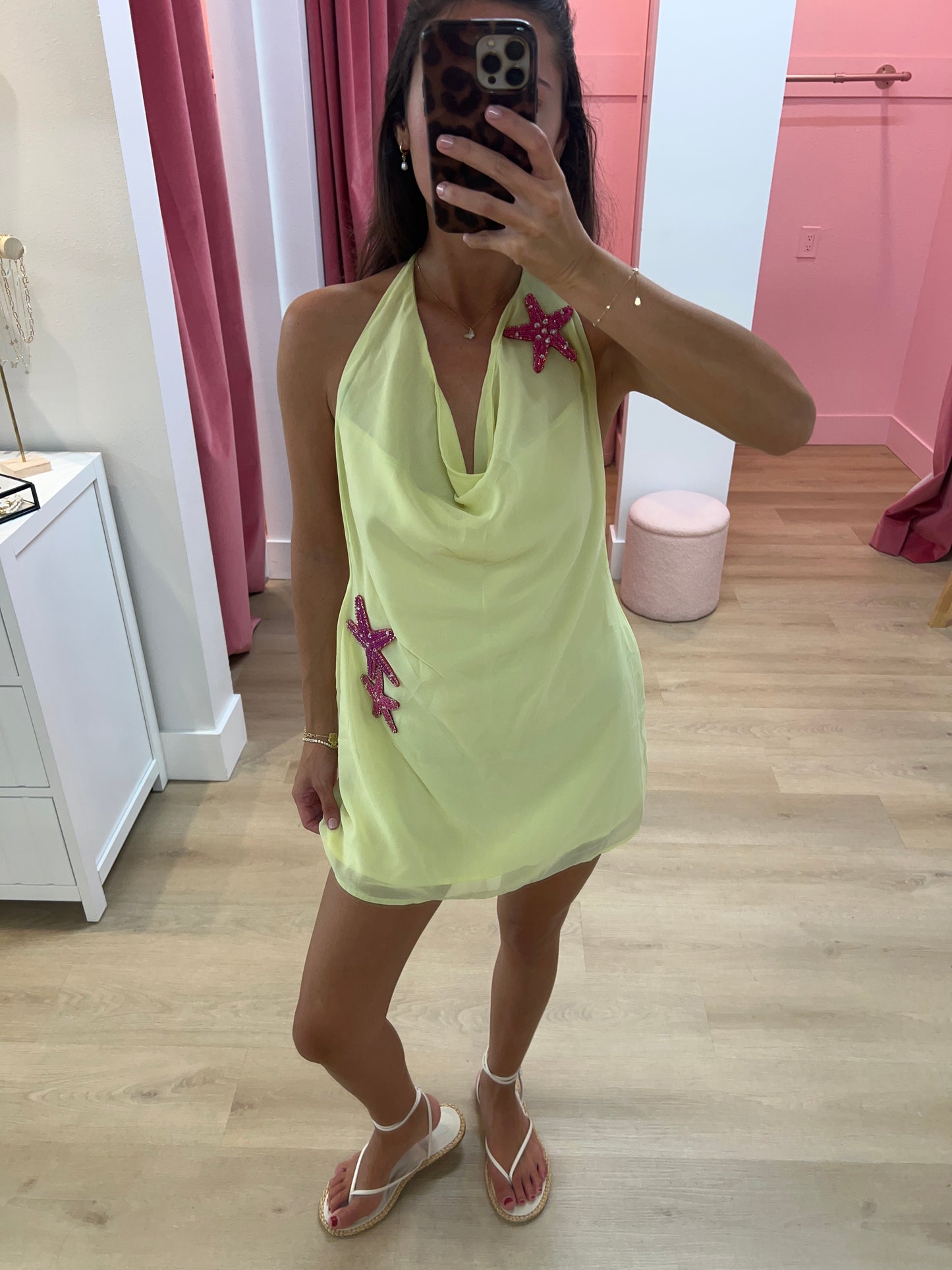 Luna Starfish Halter Mini Dress