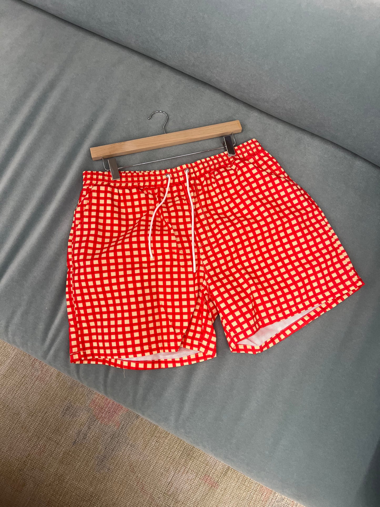 Red Gingham Swim Shorts