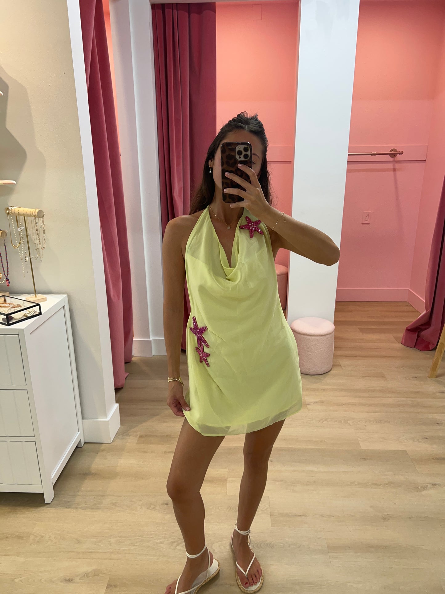 Luna Starfish Halter Mini Dress