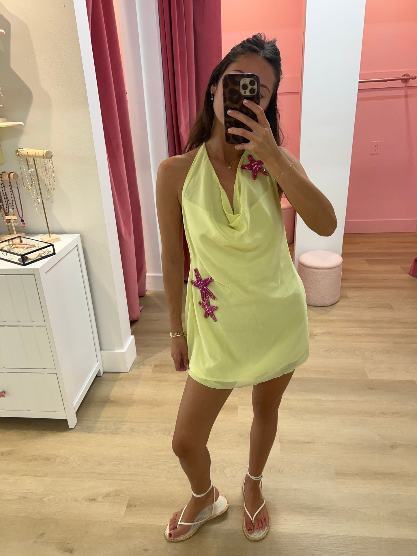 Luna Starfish Halter Mini Dress