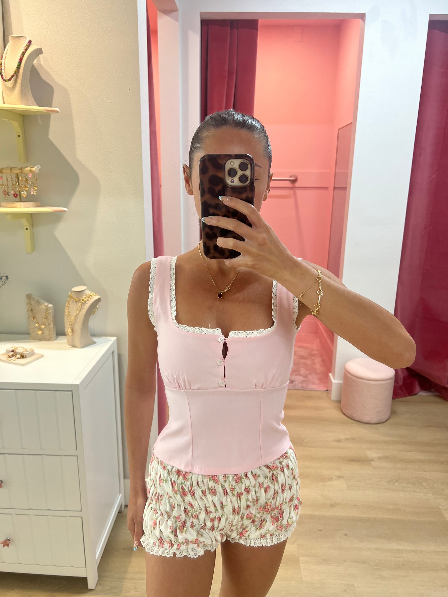 Callie Eyelet Trim Top