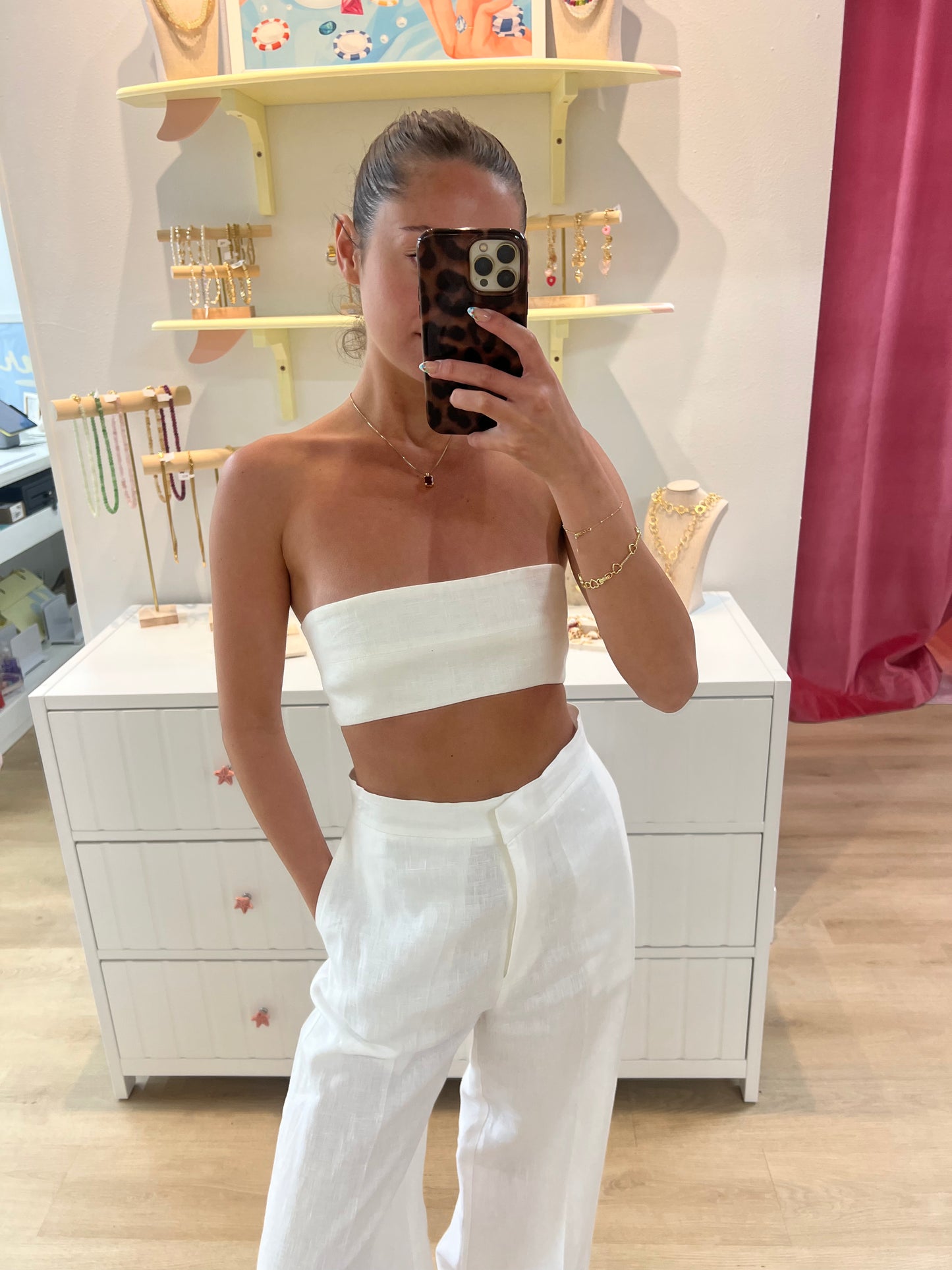 Alice Linen Bandeau Top