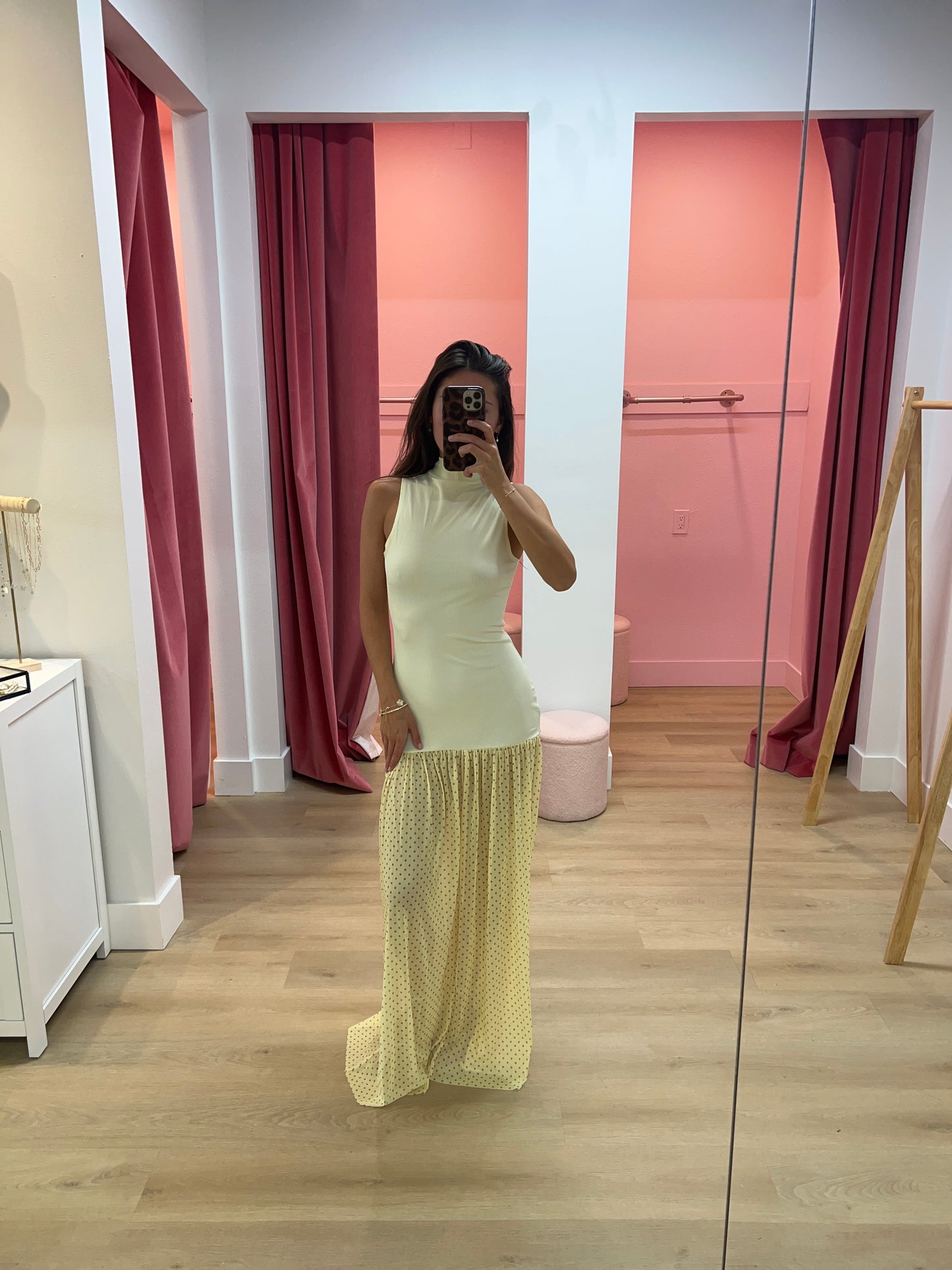 Ria Maxi Dress with Sheer - Yellow